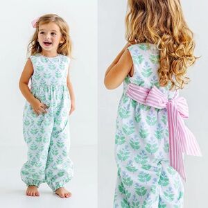 TBBC Rebecca Romper in Hanover Hand Block w/ Pier Party Pinckney Stripe